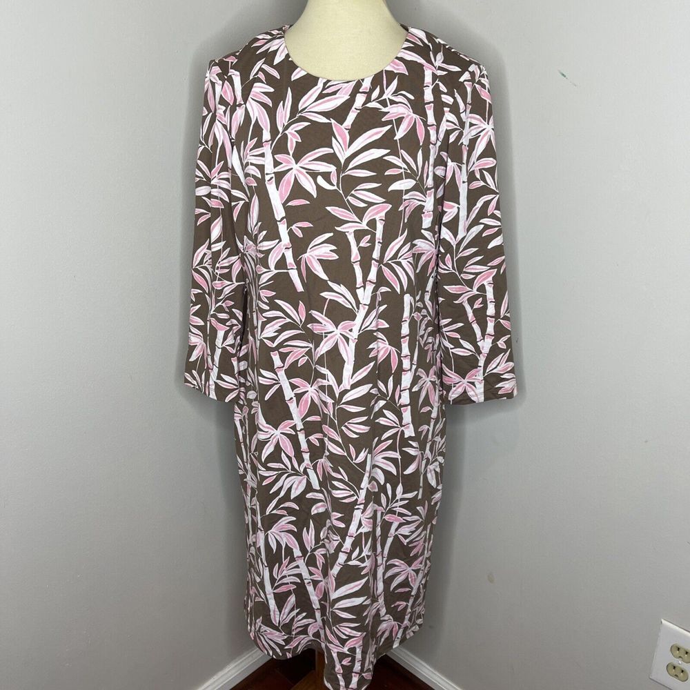 NWT J. McLaughlin Sophia Dress in Brown Pink Bamboo Grove‎ Catalina Cloth XL